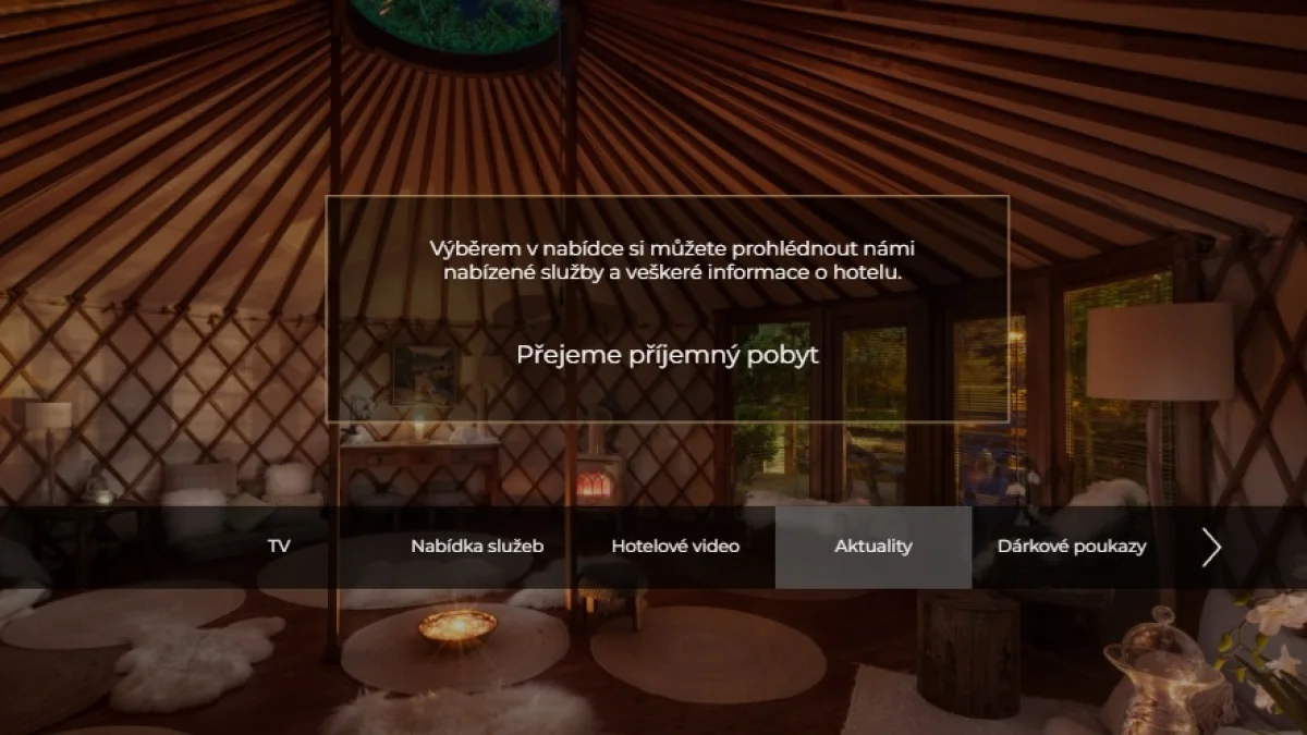 AVEMEO — ukážka hotelovej TV